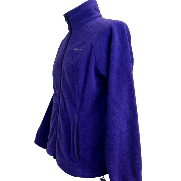 COLUMBIA Full Zip-Up Fleece Women's L Purple Lightweight‎ Jacket w/Zip Pockets - Picture 3 of 14